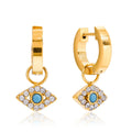 Turquoise Evil Eye Huggie Hoops