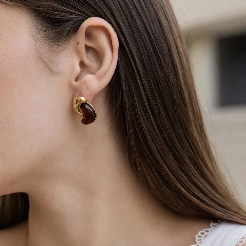 Keely Studs - Brown