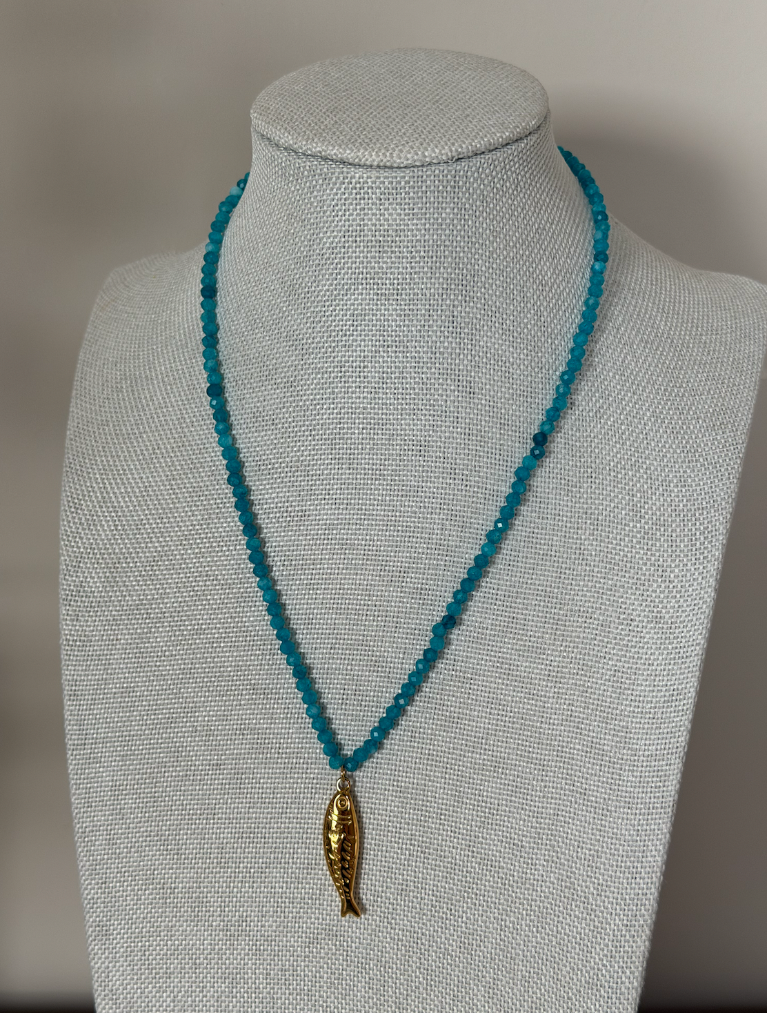 Pez Blue Beaded Necklace