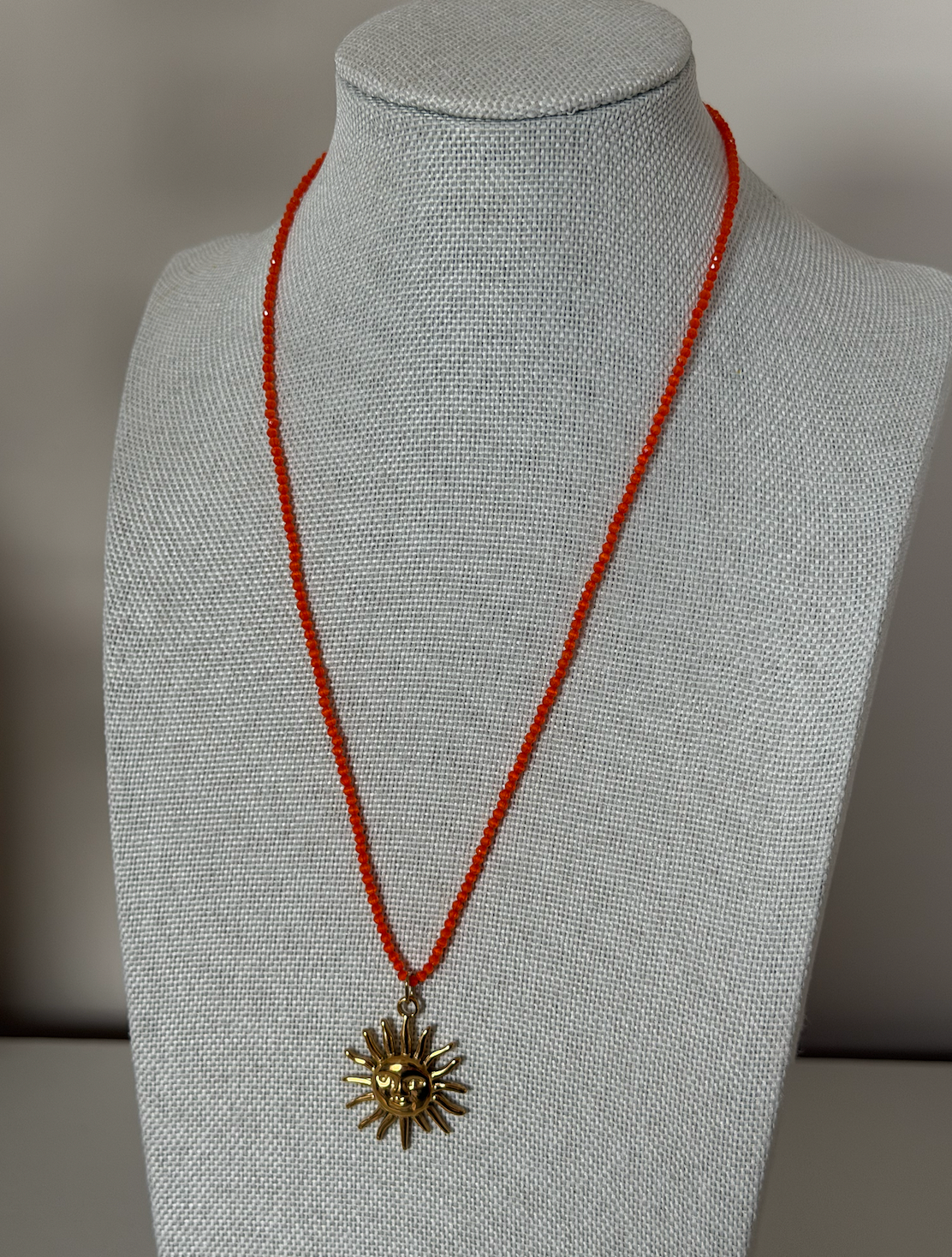 Soleil Orange Beaded Necklace