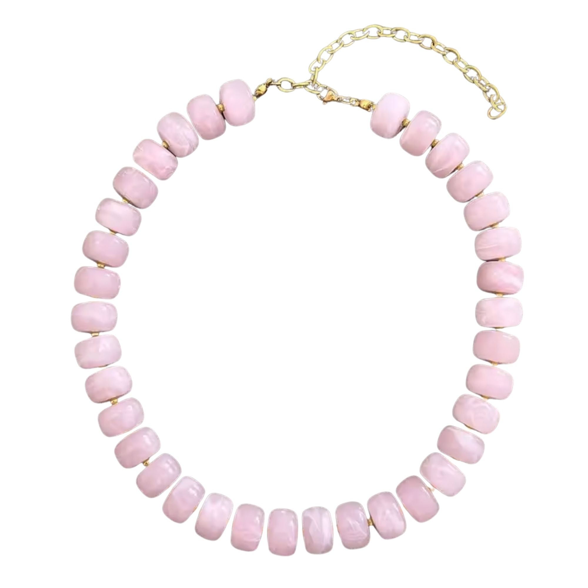 The Chubby Bead Necklace - Baby Pink