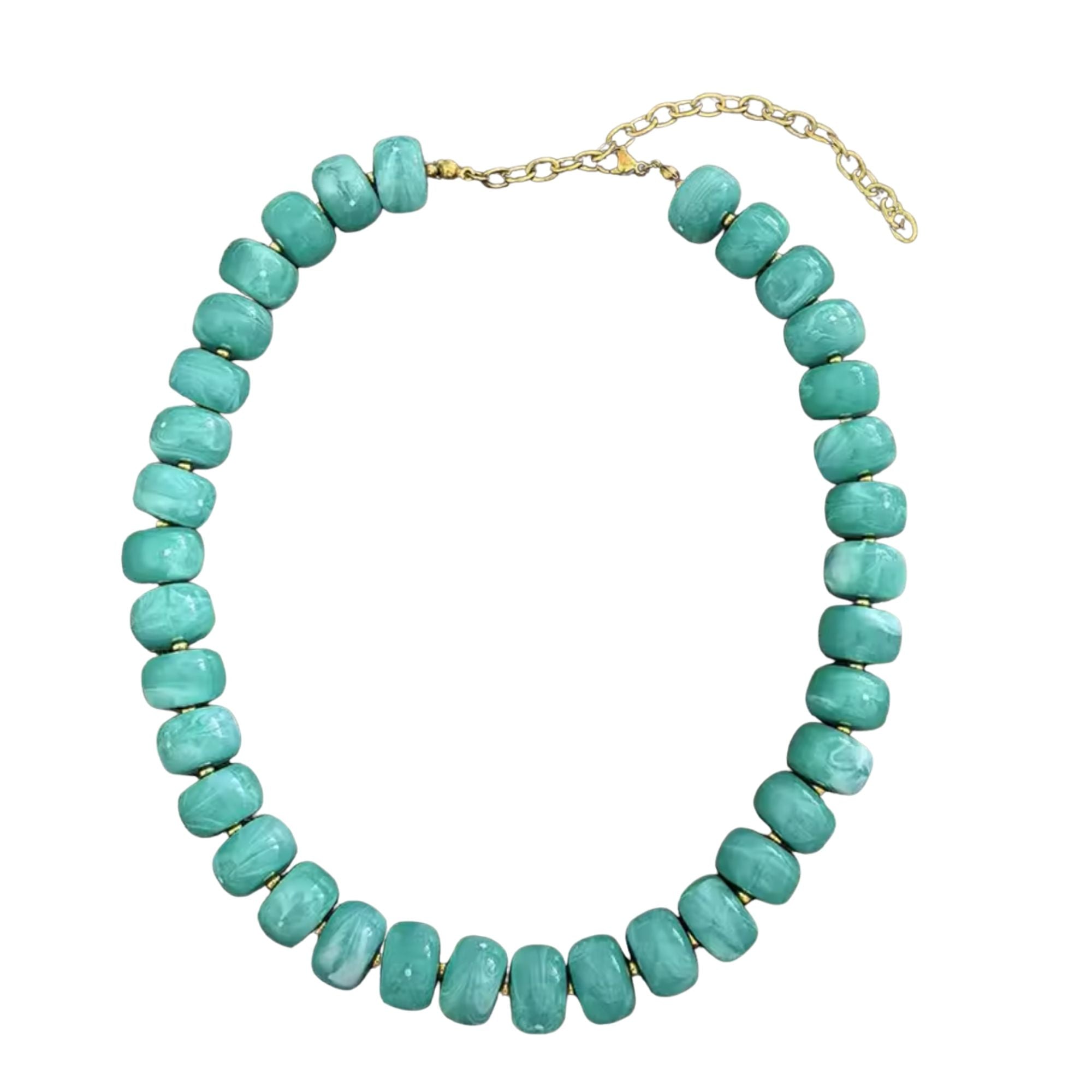 The Chubby Bead Necklace - Turquoise