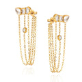 Bezel Chain Stud Earrings